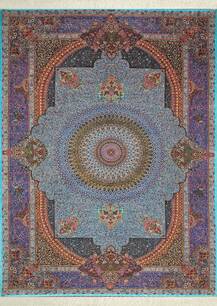 Handmade Qom carpet, turquoise Golriz design, 3299